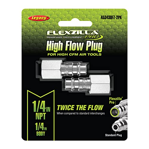 Image of Flexzilla Pro High Flow Plug, 1 /4 inch Body, 1 /4 inch FNPT, 2 Pack - A53430FZ-2PK