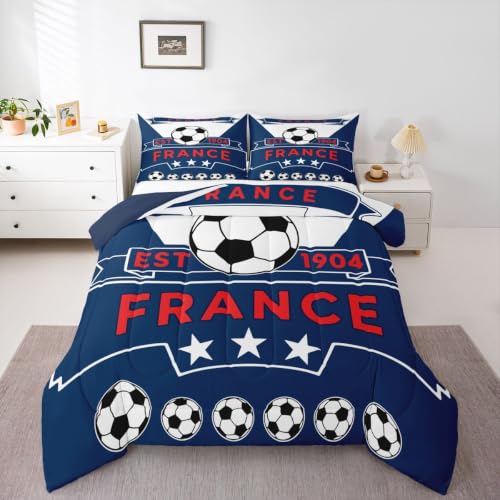 Image of Feelyou Football Soccer Comforter Set Full Size Bedding Set