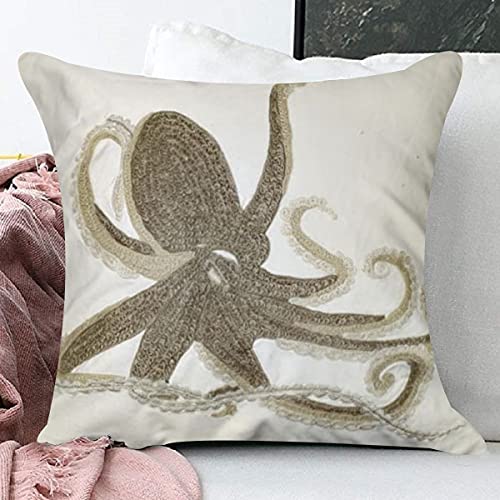 Image of SAJAVAT HOME Cotton Printed Cushion Cover Exclusive Edition 18x18 INCHES White & Beige (Pack of 1)