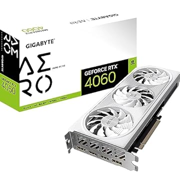 Placa de Vídeo Gigabyte NVIDIA GeForce RTX 4060 Aero OC, 8GB, GDDR6, 128-bit, Branco