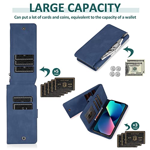 Funda de cuero para iPhone 13 Pro Asuwish con tapa flip y protector 4