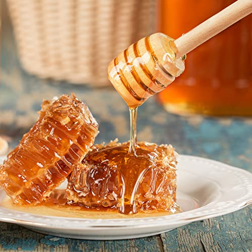 Blue Top 20Pcs Wooden Honey Dipper Stick 6 Inch Individually Wrapped Honey Stirrer Stick,Honeycomb Sticks,Honey Wand For Honey Jar Dispense Drizzle Honey And Wedding Party Favors Gift. #TOP4
