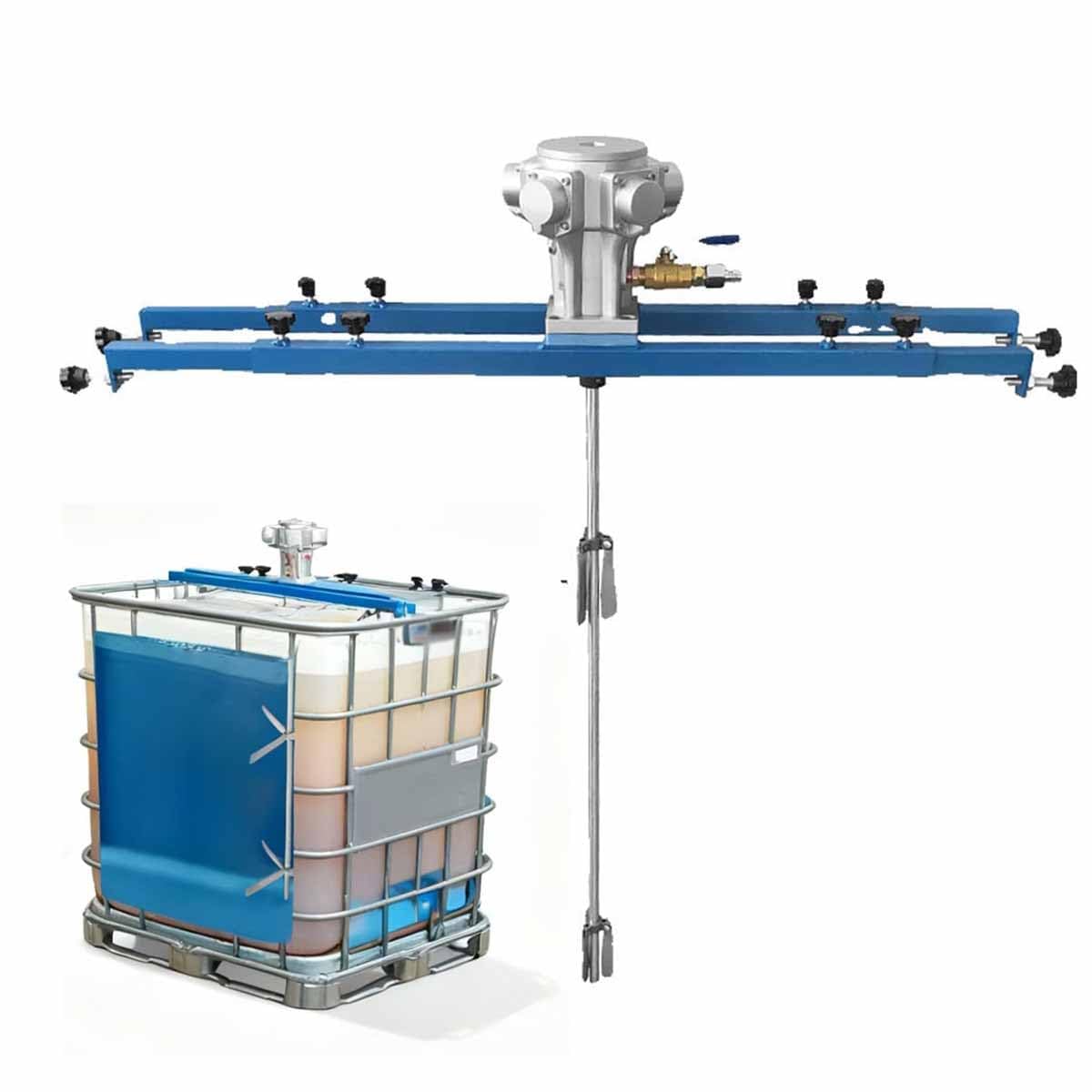 Agitador Neumático Para Ibc, Mezclador Neumático De Pintura Para Ibc De 275 Galones, Material De Acero Inoxidable, Pala Plegable, Para Tanque Ibc De 1000 L Para Adhesivo, Lubricante, Pintura,