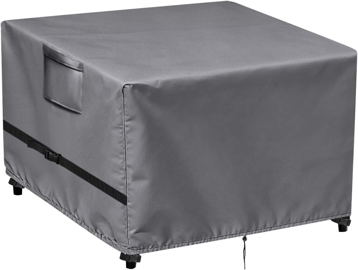 Outdoor Square Table Cover 44Inch,Waterproof Patio Square Furniture Covers,Heavy Duty Outside Squares Furniture Cover Grey- 44 x 44 x 28 Inch