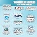 10pcs Geography Sticker Sheet, Educational and Cute Vinyl Decals for Geography Lovers, Teachers, World Travelers, Waterproof, UV-Resistant, for Laptop, Water Bottle, Journal, Notebook, Phone Case