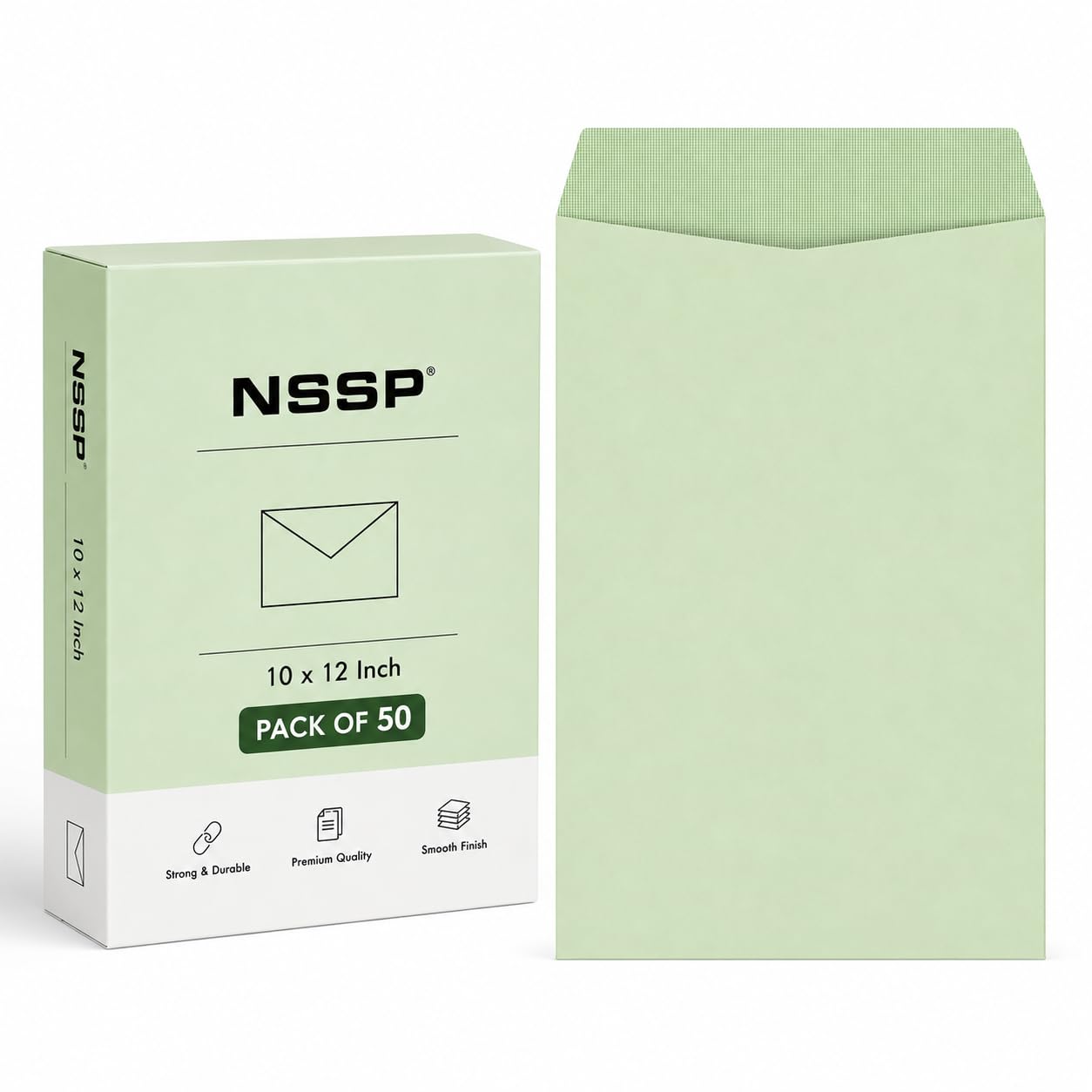 NSSP A4 Size 10 * 12 Inch Cloth Line Cover Set Of 50 Pcs,Courier Envelopes,Courier Cover Green,Green Envelopes Pack Of 50
