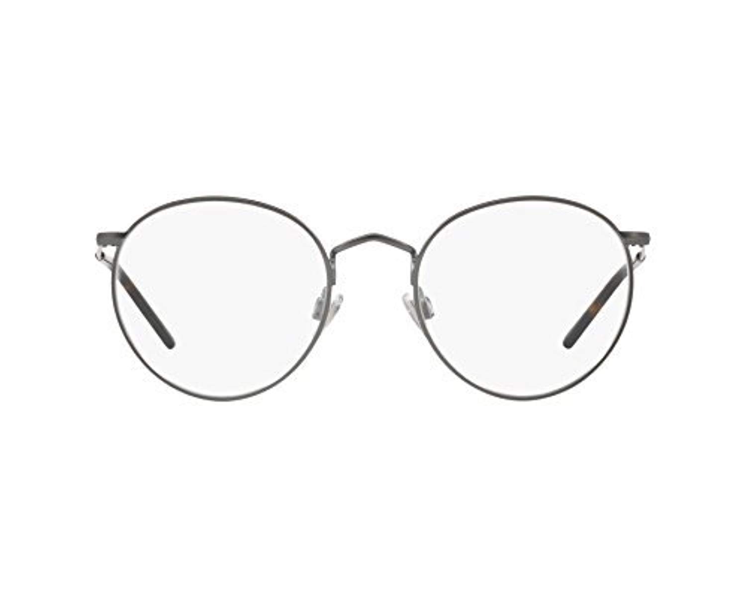 Polo Ralph Lauren Men's PH1179 Round Prescription Eyewear Frames, Semi-Shiny Dark Gunmetal/Demo Lens, 48 mm