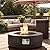 ECOTOUGE 2-Piece Outdoor Propane Firepit Table Set with Tank Table, 30 Inch Auto-Ignition Round Gas Fire Pit, 50,000 BTU Steel Fire Table w/Weather-Resistant Pit Cover, Lava Rocks, Brown