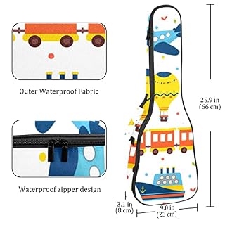 Sac de transport coloré pour enfants avec sangles réglables pour ukulélé de concert soprano - Les Beatles, Paul McCartney, John Lennon, RIngo Starr, George Harrison Sac de transport coloré pour enfants avec sangles réglables pour ukulélé de concert soprano – Image 4