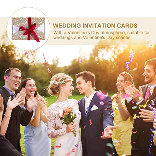 NUOBESTY 5 Cartões de Convite Vazios Conjuntos de Papel Cartões de Convite de Casamento para Casamen