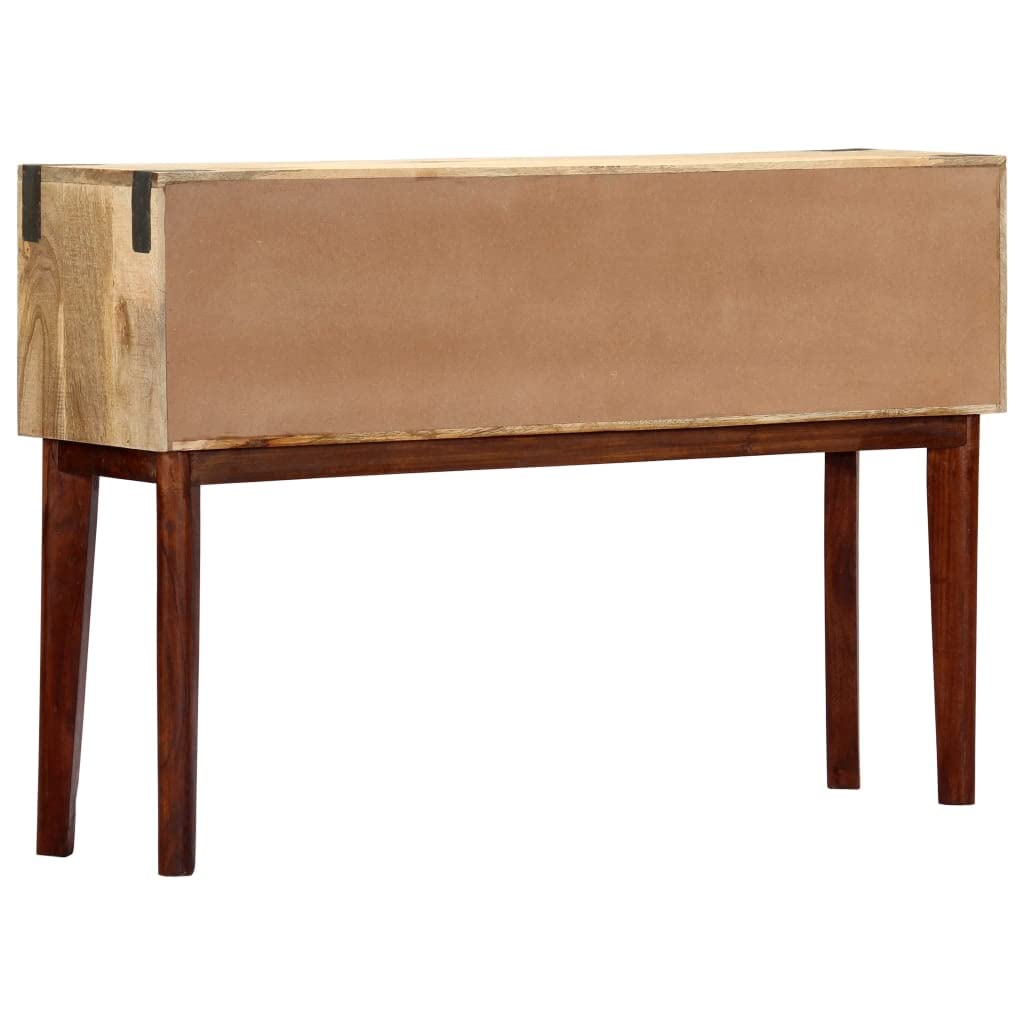 vidaXL Mesa Consola Mobiliario Hogar Organización Diseño Clásico Estable Duradero y Resistente Práctico 115x30x76cm Madera Maciza de Mango Rugosa