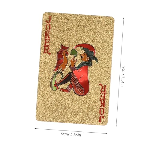 Supvox Goldfolie Pokerkarten Karten Spiel für Party Freizeit Unterhaltung Poker Kartenspiel Tisch Zubehör – Bild 3