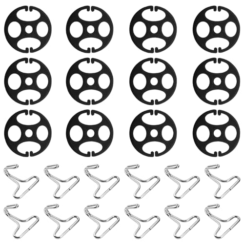 24 Stück Autositzbezug-Installationshaken,Stabile Autositzbezug-Halter-Clips,Auto-Sitzkissen-Befestigungshaken,12 Spannfutter für Autositzbezüge &12 Metallhaken,Sitzbezüge Zubehör Autositz (Schwarz)