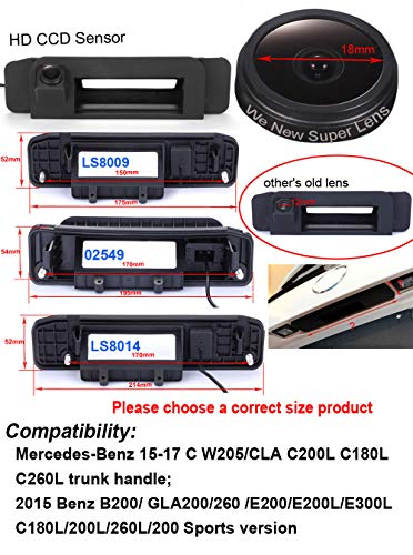 Image of Super Pro HD Car Reversing System Parking Assistance -Waterproof Trunk Handle Reversing Camera, for Mercedes-Benz 15-17 C W205 /CLA C200L C180L C260L /B200 /GLA200 /E300L /200L /260 /200 Sports Version