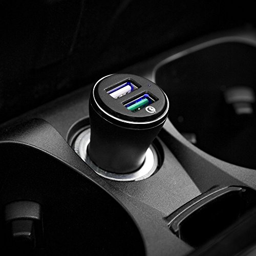 Image of Spigen Total 30w(15w+15w) Car Charger Adapter Dual Port(2 Type-A) for iPhone 17 /16 /15 /14 /13 /12 /11 /X Series, Galaxy S25 /24 /23 & More (F27QC) - Black