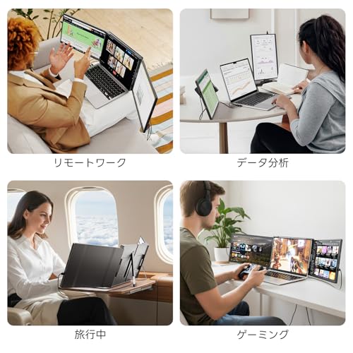 Dopesplay デュアルモニター Dopesplay 360°回転 14~17.3インチ 2画面 拡張 トリプル ノートパソコン用 モバイル 14インチ ノートパソコン画面エクステンダー FHD IPS の商品画像 6