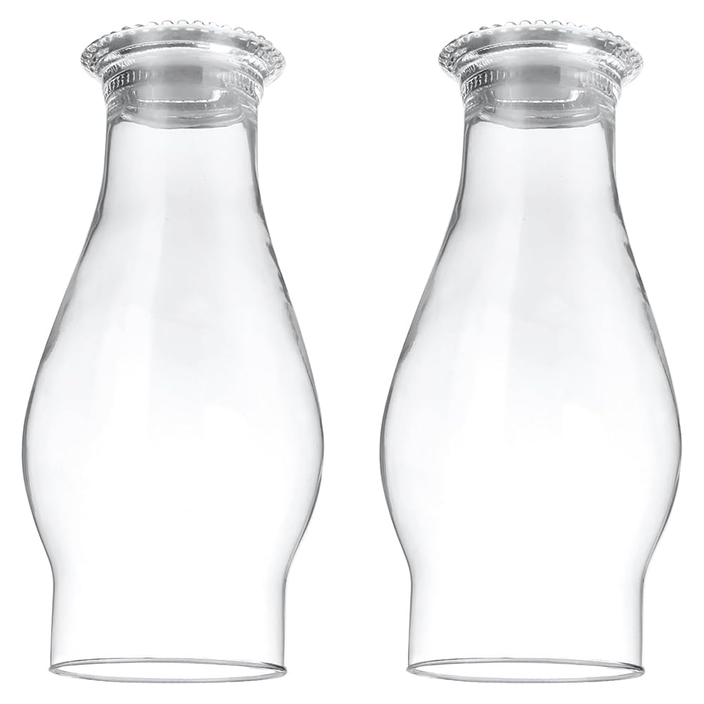 Ijsdnvjndx Transparent Oil Lamp Chimney Replacement Clear Hurricane Lamp Glass Shade Old-Fashioned Oil Lamp Parts