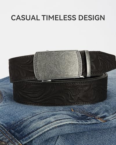Image of CHAOREN Leather Ratchet Belt Men 2 Pack - Customizable Fit, Effortless Style (35mm)