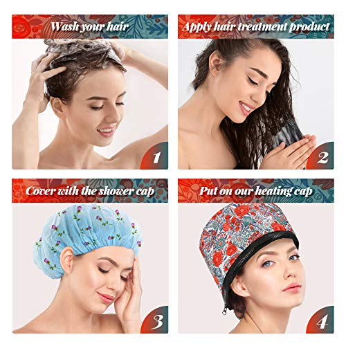 Hair Steamer, 2020 New Upgrade 110V Electric Hair Cap Thermal Cap for Hair Spa Hair Thermal Treatment Deep Conditioning Hair Spa Cap Hair Care Hat for Home Use