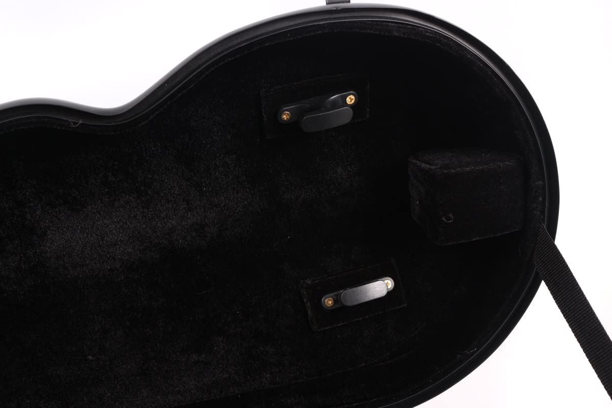 WUQIMUSC - Estuche para violín de fibra de vidrio duradero de 4/4 de tamaño completo, con forma triangular, ligero, fuerte, con higrómetro integrado