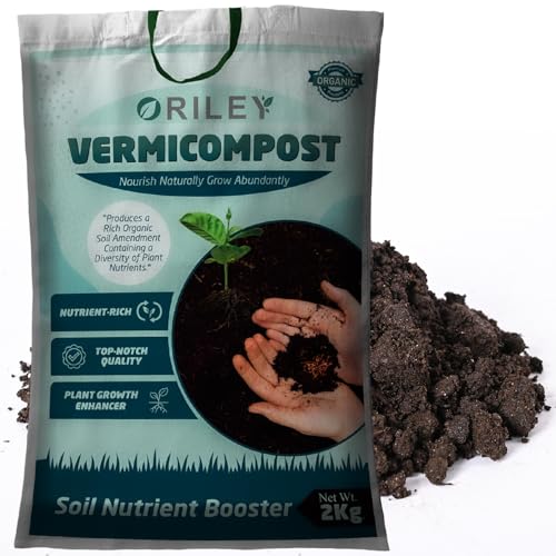 Image of ORILEY Organic 2 Kg Vermicompost 100% Natural Khaad Fertilizer for Plants & Vegetables Nutrient-Rich Cow Dung Based Earthworm Manure Compost Improves Plant Health, Water Retention & Soil Quality