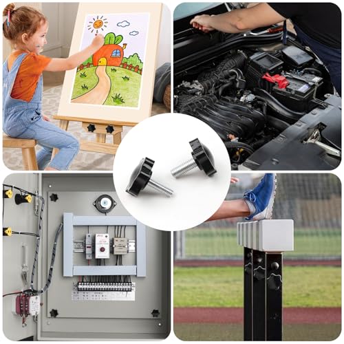 YFLeomry 25 Stück Rändelschraube M6，Sterngriffschraube M6 x20mm, Flügelschraube Für Werkstatt, Möbelbau, Elektronik, Handschrauben ohne Werkzeug