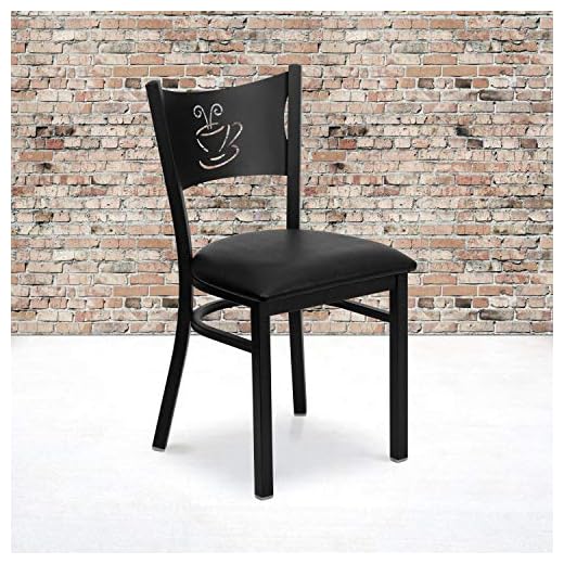 Black Coffee Back Metal Restaurant Chair