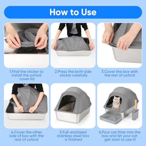 Caja sanitaria cerrada para gato acero inoxidable 24x16x16 in miniatura 3