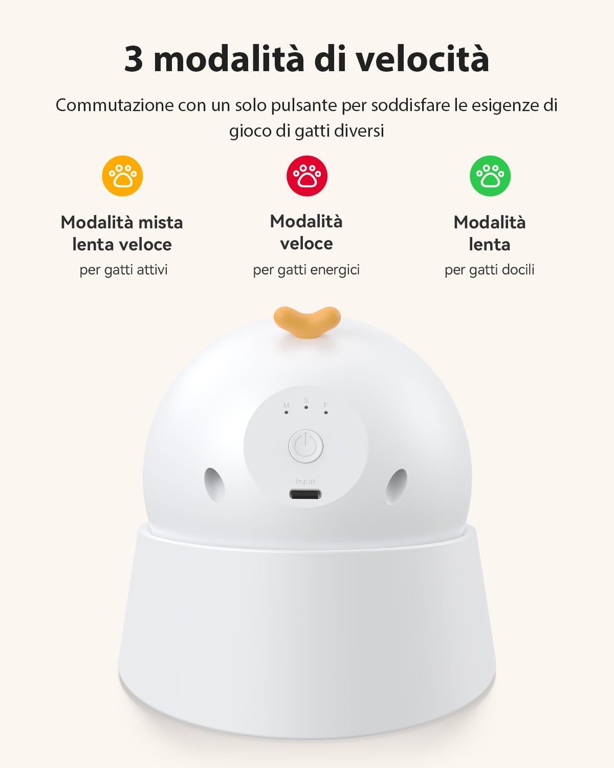 ROJECO Giocattolo per gatti, giocattolo automatico ricaricabile con batteria da 1000 mAh, base magnetica a 360°, modalità sleep automatica e 3 velocità, giocattoli per gatti e gattini da appartamento