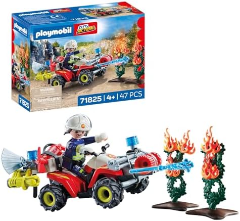 PLAYMOBIL | City Action | Feuerwehr Quad löscht Heckenbrand | Feuerwehrauto | Spielzeug für Kinder ab 4 Jahren | 71825