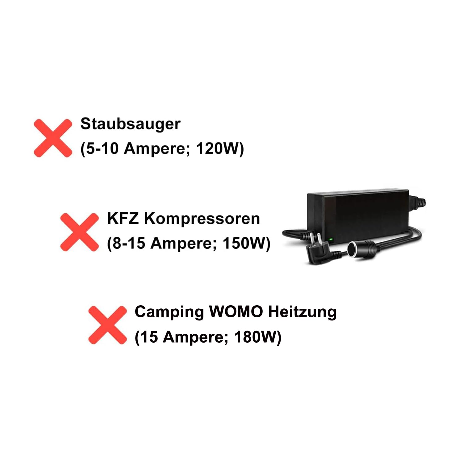 RGBer® Adaptateur Prise Allume-Cigare Secteur, 5A 60W, 220V à 12V Adaptateur Convertisseur Transformateur pour Glaciere Electrique, Glaciere a Compression