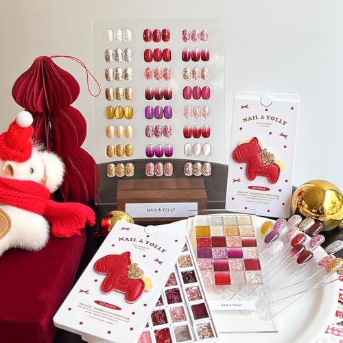 MsCalido Nail & Yolly 24 Color Red Reflective Gel Nail