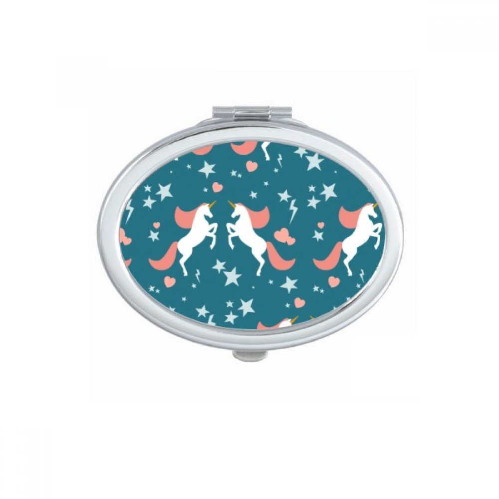 Miroir de maquillage compact portable mignon ovale multicolore pour sac à main