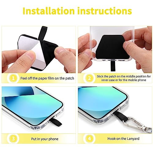 Cell Phone Lanyard 2 Pcs-1 Pcs 30"(Neck Strap×1)+8"(Wrist Strap×1) Black - Photo 46 sur 115