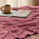 BEDSURE Kuscheldecke Flauschig Decke Fleecedecke - Wohndecke Warm Winter Weich, Sofadecke Kleine, Decke Couch Blanket, Wohn- & Kuscheldecken Kinder 130x150cm, Dunkelrosa