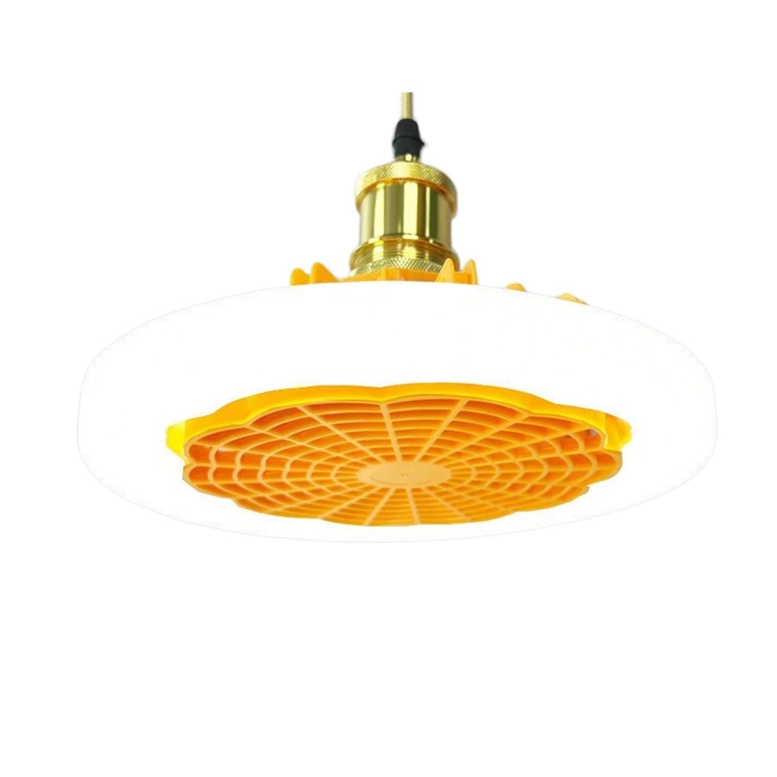 TRDEWR Ceiling Fan Light 30/48/60W 3-Speed Cooling Fan Ceiling Light Remote Control E27 Lamp Holder 3-Gear Dimmable Electric Fan Lamp Good Light and Shadow Effects(30W Orange)