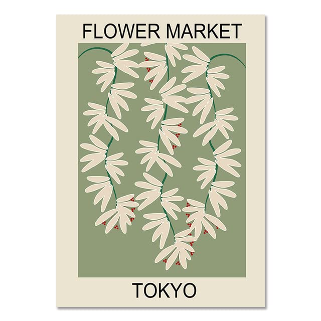 Flower Market Cherry London Tokyo Vintage Wall Art Canvas Painting Posters and Prints Wall Pictures...