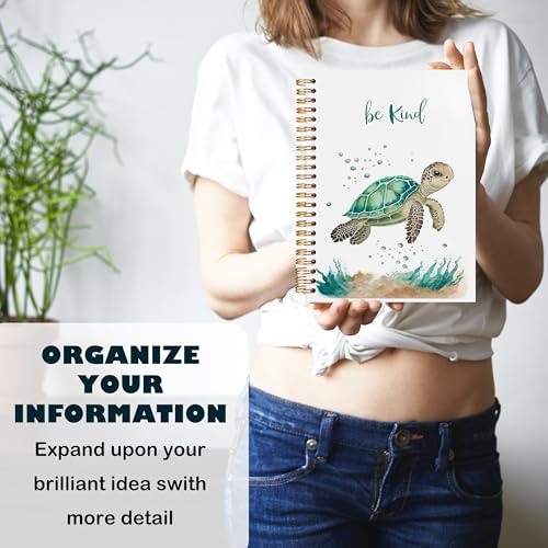 Carnet de notes tortue de mer inspirant et carnet d'océan à spirale