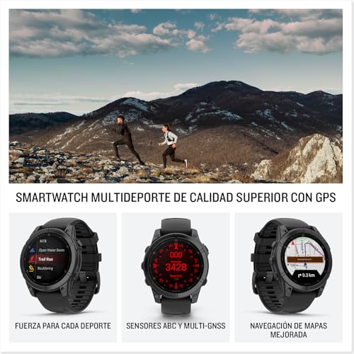 Garmin fenix E 47mm reloj GPS multideporte de acero gris con pantalla AMOLED 2