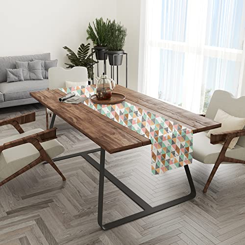 Image of STITCHNEST Alabaster Printed Poly Cotton Table Runner and Bed Runner (13 x 60)