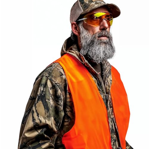 Klarny Outdoors Orange Safety Vest - High-Visibility Ultra Quiet Vest | Lightweight Waterproof Deer & Bow Hunting Gear