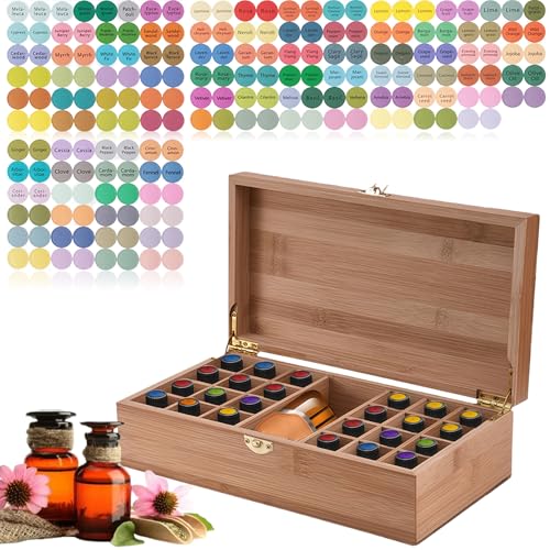 Boîte de rangement en bois pour huiles essentielles, 25 trous Boîte de rangement en bois pour huiles essentielles, Boîte en bois pour huiles essentielles...