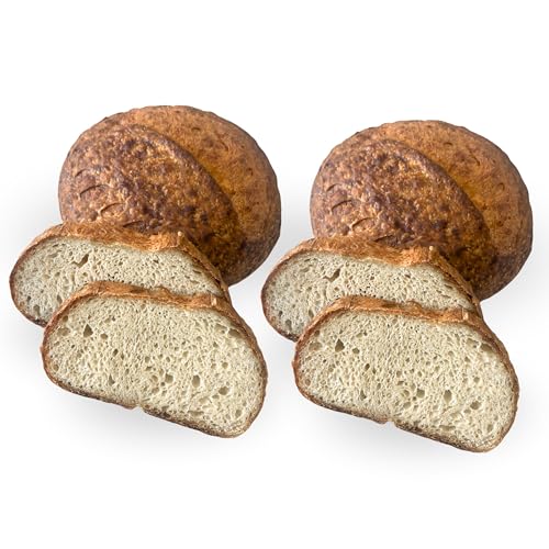 Dr. B's Frankie New York Style Sourdough Bread | 3g Net Carbs & 6g Protein | Low Calorie, Vegan, Sugar-Free, Nut-Free | 4 Ingredient Fresh Low Carb & Keto Bread Loaf (2 Pack (20oz), Sliced)