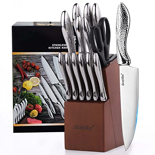 Kitchen Knife Set, dearithe 14 Piece High Carbon Stainless Steel Knife