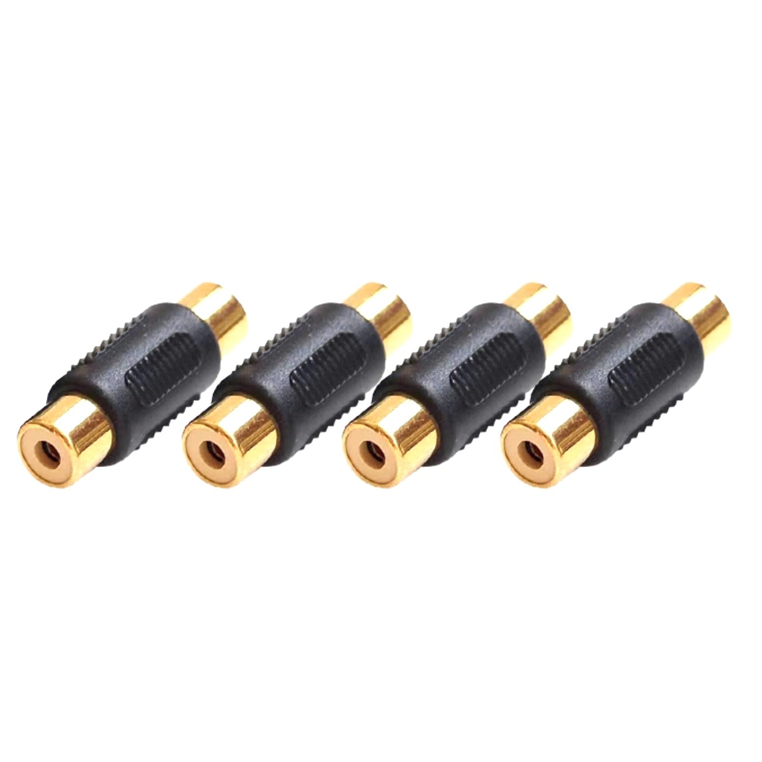 JZK Lot de 4 adaptateurs RCA femelle vers femelle, adaptateur de couplage phono, câble d'extension audio pour haut-parleurs, câble RCA, amplificateur, appareil photo, DVD, VCD