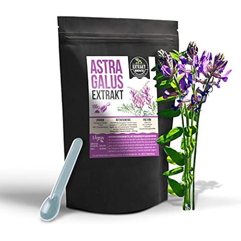 Astragalus Extrakt | 50% Polysaccharide | 100g Tragant Wurzel Pulver | ohne Zusatzstoffe | hochdosiert, vegan & in Deutschland abgefüllt Cover