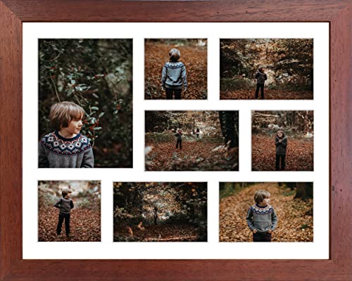 aFFa frames Chalet Bilderrahmen aus Holz Plexiglas Verschiedene Größen Collage Einzelbilder Wohnungsdekoration Elegant Stilvoll Moderne Bilderrahmen 40x50 cm bis zu 8 Bilder Braun Cover
