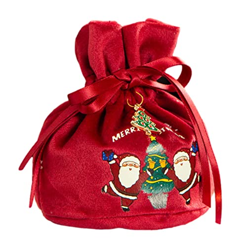 4 bolsas de Navidad, sacos de Papá Noel, bolsas de regalo, bolsas de regalo con cordón, para rellenar, bolsas de regalo de Navidad, de terciopelo, para dulces, aperitivos
