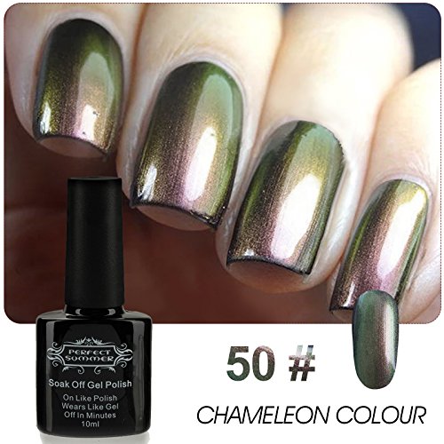 Perfect Summer Chameleon Colour Gel Nail Polish Soak Off UV LED Glitter Nail Lacquers Shiny Decoration #50