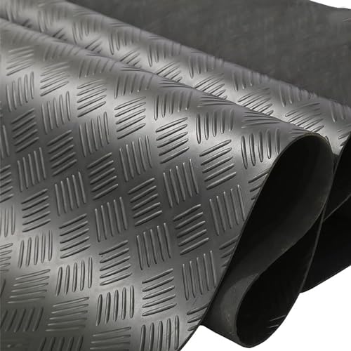ybaymy Checker Rubber Garage Flooring Mat 5M X 1M Heavy Duty Non Slip Matting Roll Wear Resistant 3mm Thick Large Rubber Mats Checker Plate for Factory, gym, laboratory, garage